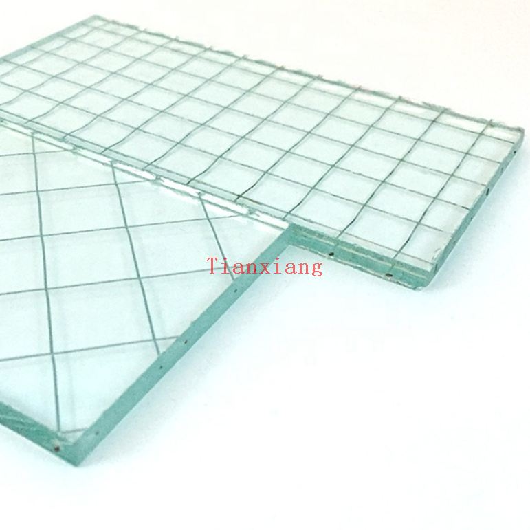 Custom explosion-proof fire resistant wire mesh glass wired glass laminated glass